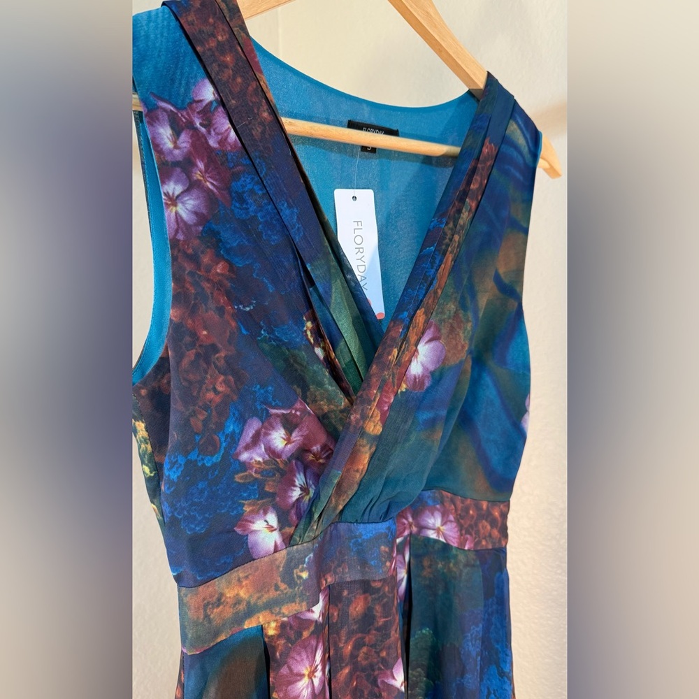 Floral Maxi Dress in Blue and Purple - Picture 7 of 10